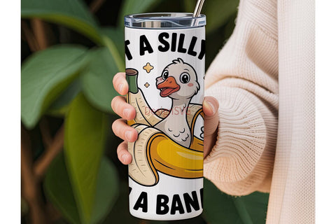 Silly Goose Banana 20oz Tumbler Wrap Sublimation DesignSVG 