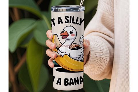 Silly Goose Banana 20oz Tumbler Wrap Sublimation DesignSVG 