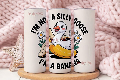 Silly Goose Banana 20oz Tumbler Wrap Sublimation DesignSVG 