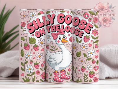 Silly Goose Funny Animal 20oz Tumbler, Goose On Loose, Adorable Goose, Funny Animal, Whimsical Design, 20oz Tumbler Wrap, Sublimation PNG Sublimation Li Zamperini 