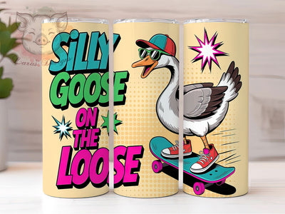 Silly Goose Funny Tumbler Wrap, Funny Goose PNG, 20oz Skinny Tumbler Design, Animal Humor Sublimation Wrap, Goose Lover Tumbler, Quirky Bird Tumbler Design, Farm Animal Funny Wrap Sublimation Lara' s Designs 