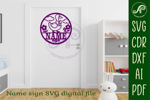 Silly Goose name sign design for laser cutting SVG APInspireddesigns 
