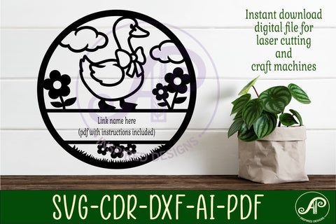 Silly Goose name sign design for laser cutting SVG APInspireddesigns 