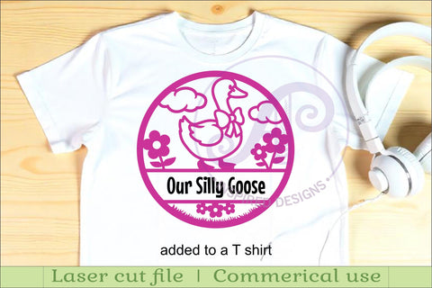 Silly Goose name sign design for laser cutting SVG APInspireddesigns 