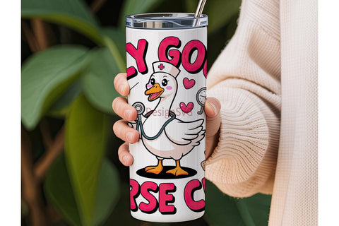 Silly Goose Nurse Club Tumbler Wrap Sublimation DesignSVG 