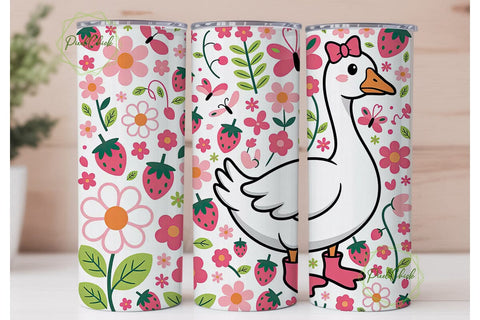 Silly Goose Pink Floral 20oz Tumbler Sublimation PixelChick 