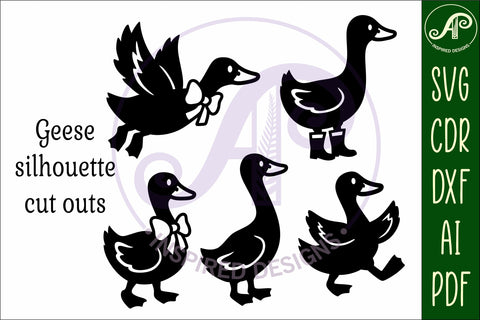 Silly goose Silhouette laser cut wall art set 2 SVG APInspireddesigns 