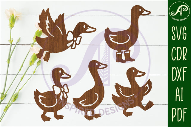 Silly goose Silhouette laser cut wall art set 2 SVG APInspireddesigns 