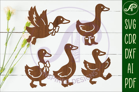 Silly goose Silhouette laser cut wall art set 2 SVG APInspireddesigns 