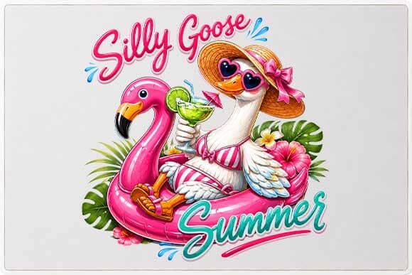Silly Goose Summer PNG | Funny Vacation Sublimation Design Download SVG BillahCrafts 