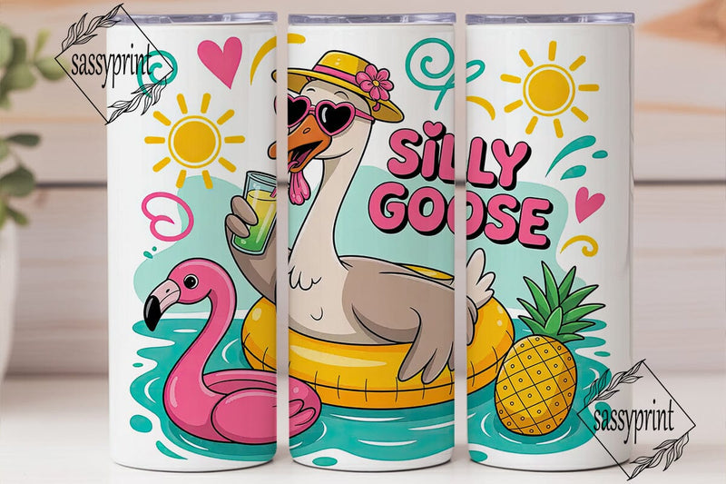 Silly Goose Summer Tumbler Wrap Sublimation sassyprint 