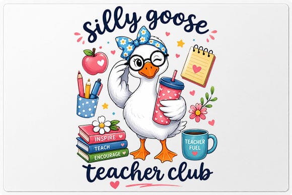 Silly Goose Teacher PNG | Cute Teacher Club PNG SVG BillahCrafts 