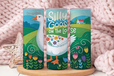 Silly Goose Tumbler Wrap PNG Sublimation DesignSVG 