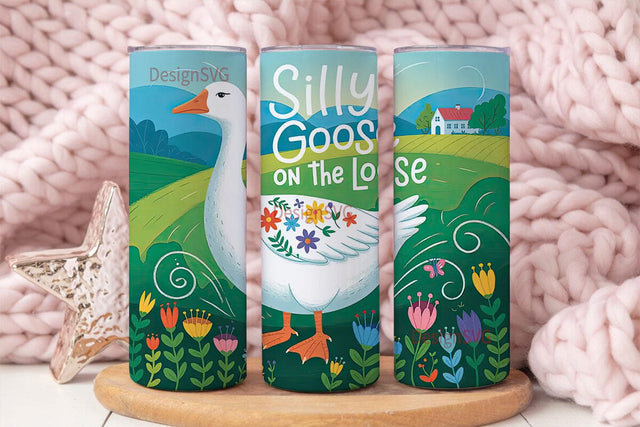 Silly Goose Tumbler Wrap PNG Sublimation DesignSVG 