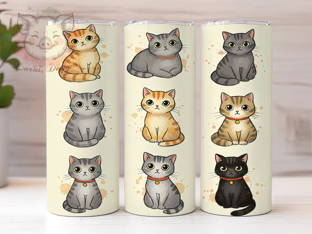Silly Kitty Funny Cat Tumbler, Cat Lover PNG, 20oz Sublimation Wrap, Silly Kitty Cup, Whiskers And Humor, Pet Lover Tumbler, Cute Cat Meme Wrap Sublimation Lara' s Designs 