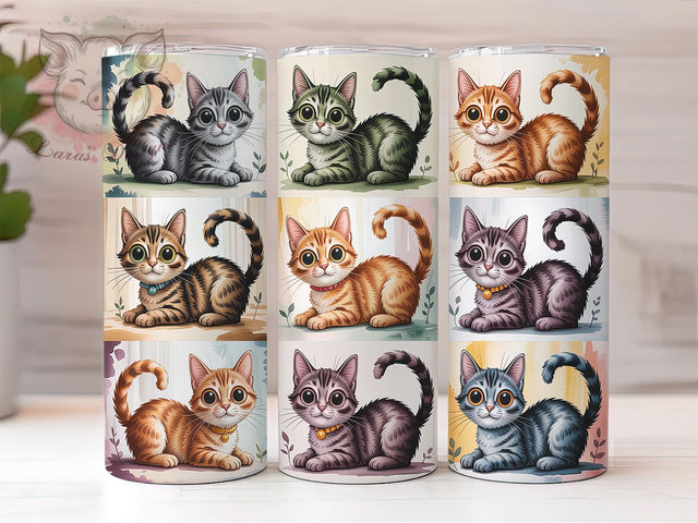 Silly Kitty Funny Cat Tumbler, Cat Lover PNG, 20oz Sublimation Wrap, Silly Kitty Cup, Whiskers And Humor, Pet Lover Tumbler, Cute Cat Meme Wrap Sublimation Lara' s Designs 