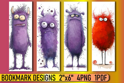 Silly Monster Printable Set for Bookmarks Sublimation afrosvg 