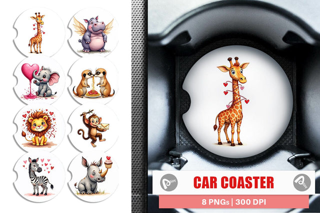 Silly Safari Car Coaster Sublimation artnoy 