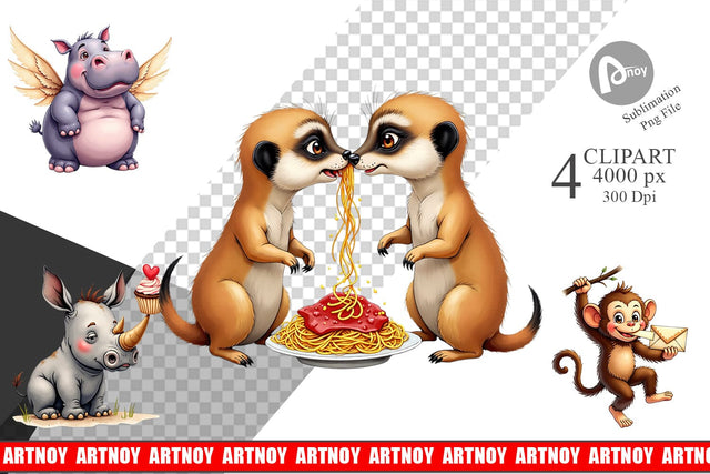 Silly Safari Clipart Sublimation artnoy 