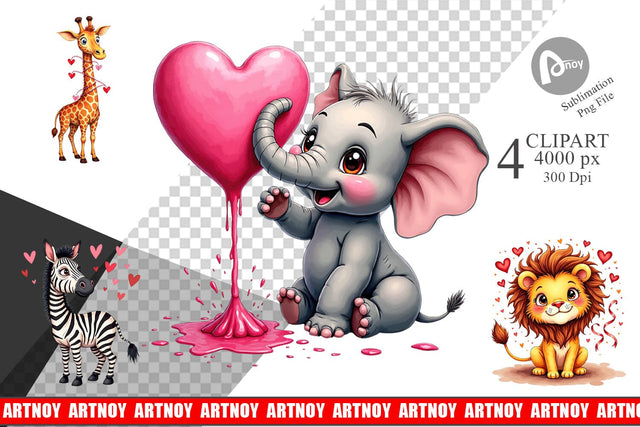 Silly Safari Clipart Sublimation artnoy 