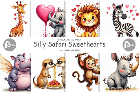 Silly Safari Digital Paper Digital Pattern artnoy 