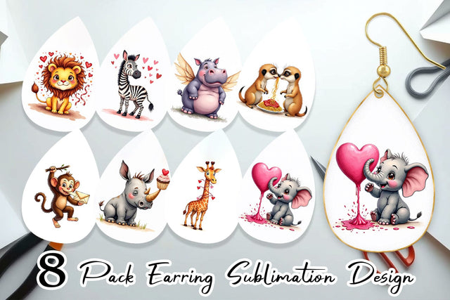 Silly Safari Earring Sublimation artnoy 