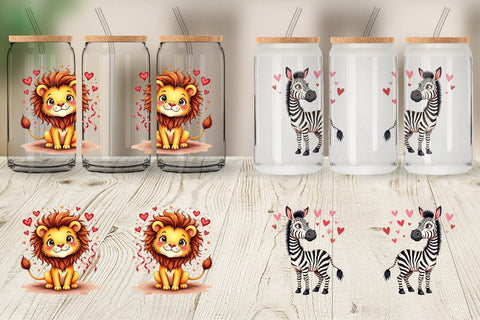 Silly Safari Glass Can Sublimation artnoy 