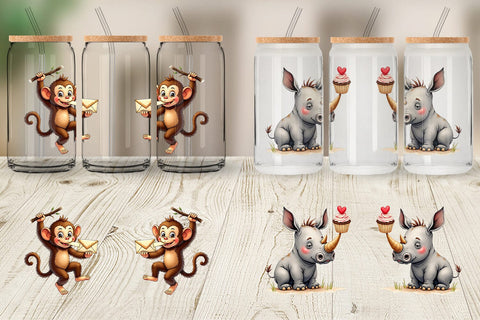 Silly Safari Glass Can Sublimation artnoy 