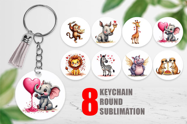 Silly Safari Keychain Sublimation artnoy 