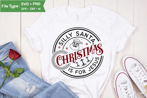 Silly Santa, Christmas Is For Jesus Round Sign SVG Design,Farmhouse Christmas Round Sign SVG Design, Christmas SVG Design, SVGs, Food & Drink, Print & Cut, Quotes and Sayings SVG DesignPlante 503 