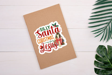 Silly santa Christmas Sticker Design Sublimation Regulrcrative 