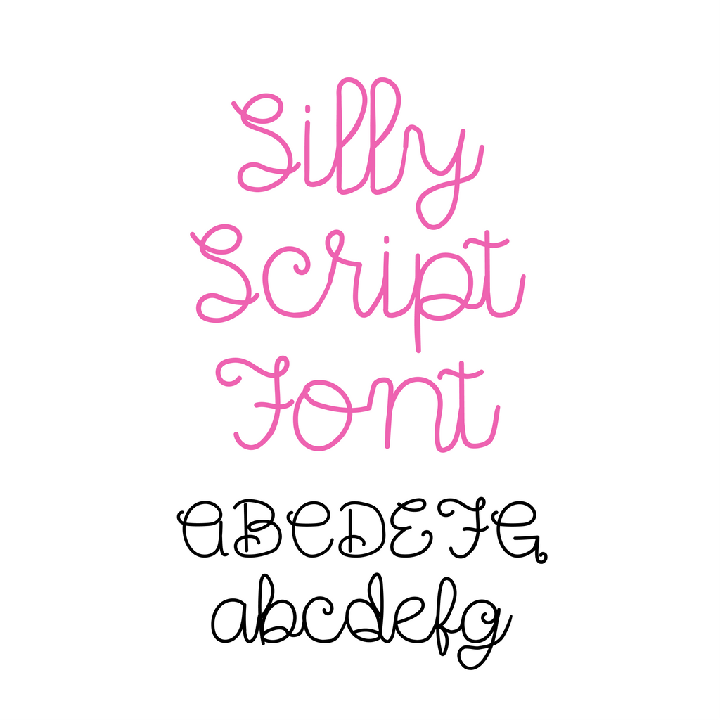Silly Script Font OTF, Fonts for Crafting, Handwritten Font - So Fontsy