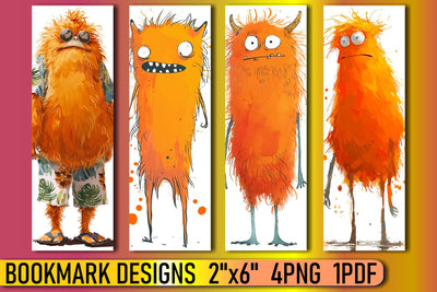 Silly Watercolor Beastly Bookmarks Sublimation afrosvg 