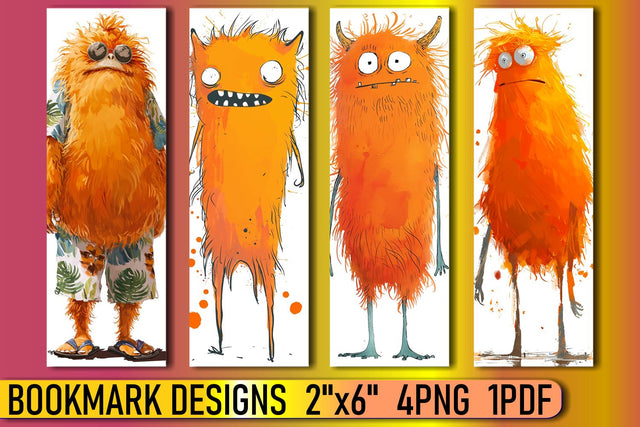 Silly Watercolor Beastly Bookmarks Sublimation afrosvg 