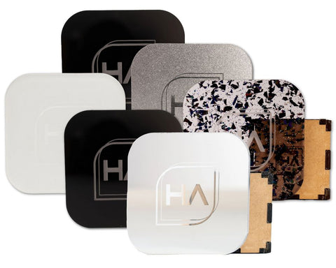 Silver and Black Acrylic Team Bundle | 6 1/8" 12 x 19 Sheets Physical Houston Acrylic 