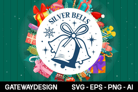 Silver Bells Round Sign Svg Design SVG designmaster24 