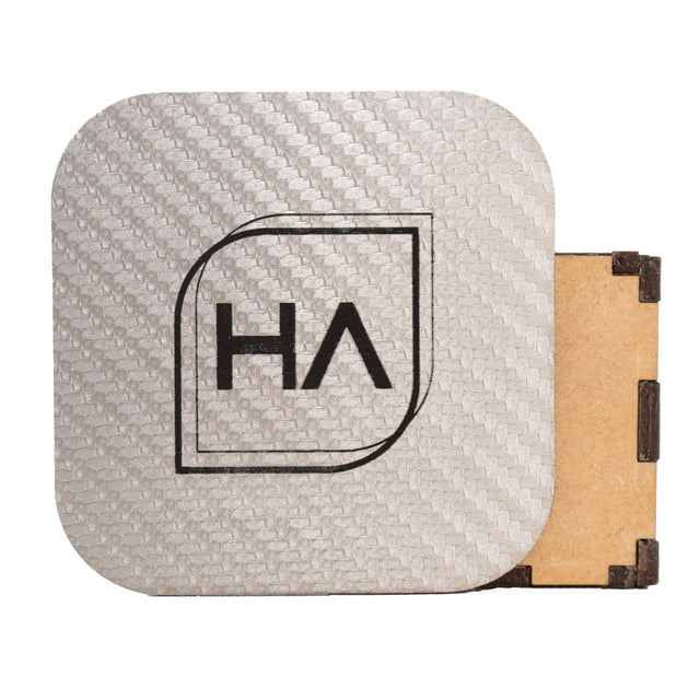 Silver Carbon Fiber/Black Leatherette Sheet Physical Houston Acrylic 