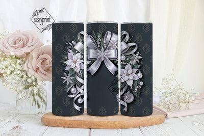 Silver Christmas Elegance 20oz Tumbler Sublimation sassyprint 