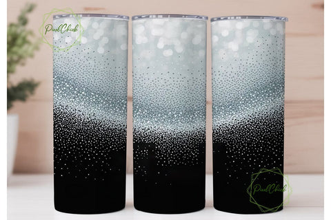 Silver Glitter Bokeh 20oz Tumbler Wrap Sublimation PixelChick 