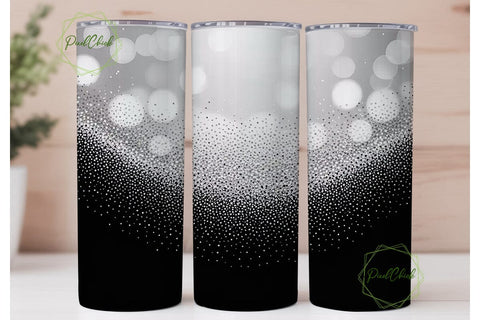 Silver Glitter Bokeh 20oz Tumbler Wrap Sublimation PixelChick 
