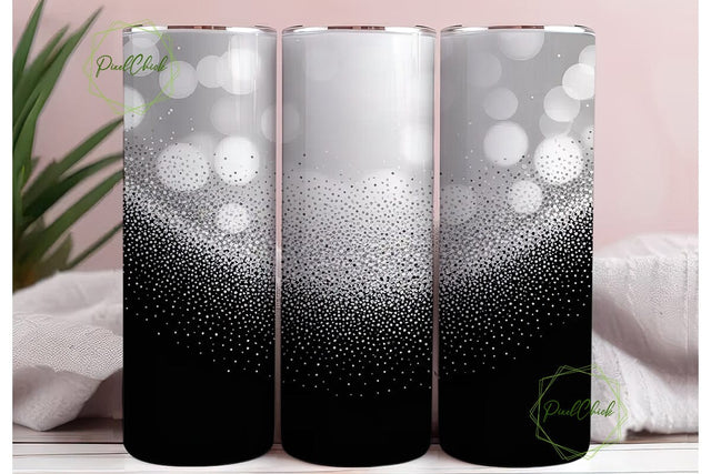 Silver Glitter Bokeh 20oz Tumbler Wrap Sublimation PixelChick 