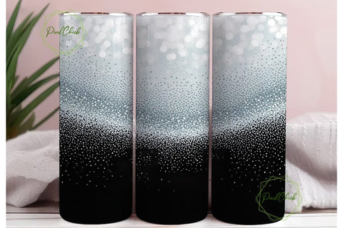 Silver Glitter Bokeh 20oz Tumbler Wrap Sublimation PixelChick 