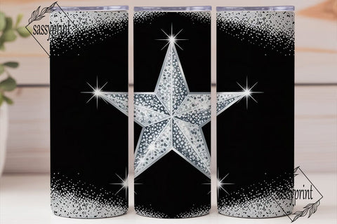 Silver Glitter Glam 20oz Tumbler Wrap Sublimation sassyprint 