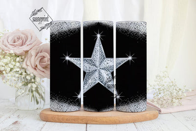 Silver Glitter Glam 20oz Tumbler Wrap Sublimation sassyprint 