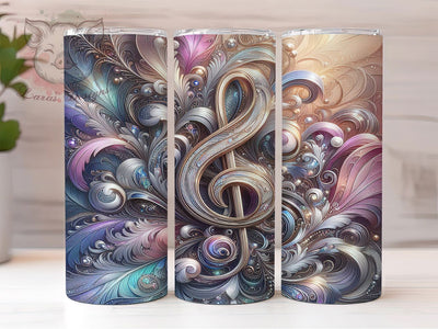 Silver Musical Notes Tumbler Wrap, Silver Musical Notes, Music Lover Tumbler PNG, Treble Clef Tumbler Design, 20oz Music Wrap, Music Teacher Gift, Musical Pattern Sublimation Sublimation Lara' s Designs 