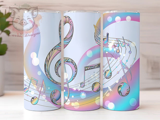Silver Musical Notes Tumbler Wrap, Silver Musical Notes, Music Lover Tumbler PNG, Treble Clef Tumbler Design, 20oz Music Wrap, Music Teacher Gift, Musical Pattern Sublimation Sublimation Lara' s Designs 