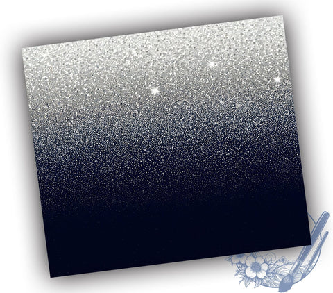 Silver Ombre Tumbler, Blue Glitter Design, 20oz Tumbler Wrap, Sublimation Design, Ombre Tumbler, Sparkly Drinkware, Glitter Tumbler Wrap Sublimation ToriDesigns 