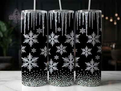 Silver Winter Glitter 20oz Tumbler, Silver Glitter, Winter Glitter, Glitter Tumbler, Winter Tumbler, Silver Tumbler, Silver Winter PNG, 20oz Tumbler Wrap Sublimation SvggirlplusArt 