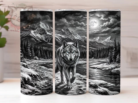 Silver Wolf Blue Eyes 20oz Tumbler, Silver Wolf, Wolf Blue Eyes, Wolf Tumbler, 20oz Tumbler, Silver Tumbler, Blue Eyes Wolf, Tumbler Wrap Sublimation Lara' s Designs 