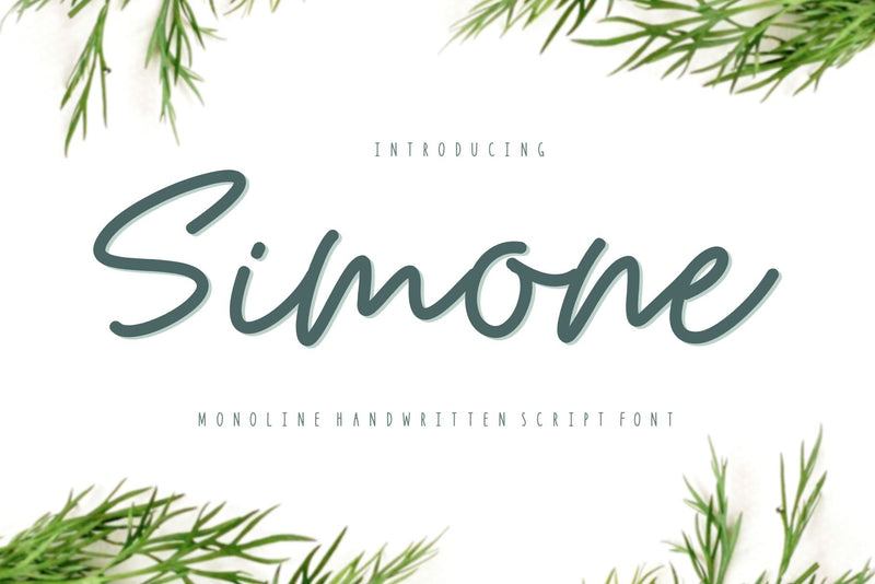 Simone - Mono Line Handwritten Script Font Jyllyco 